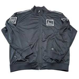Coogi Men Black Track Jacket Logo Patch Streetwear‎ Full Zip Size XL Australia